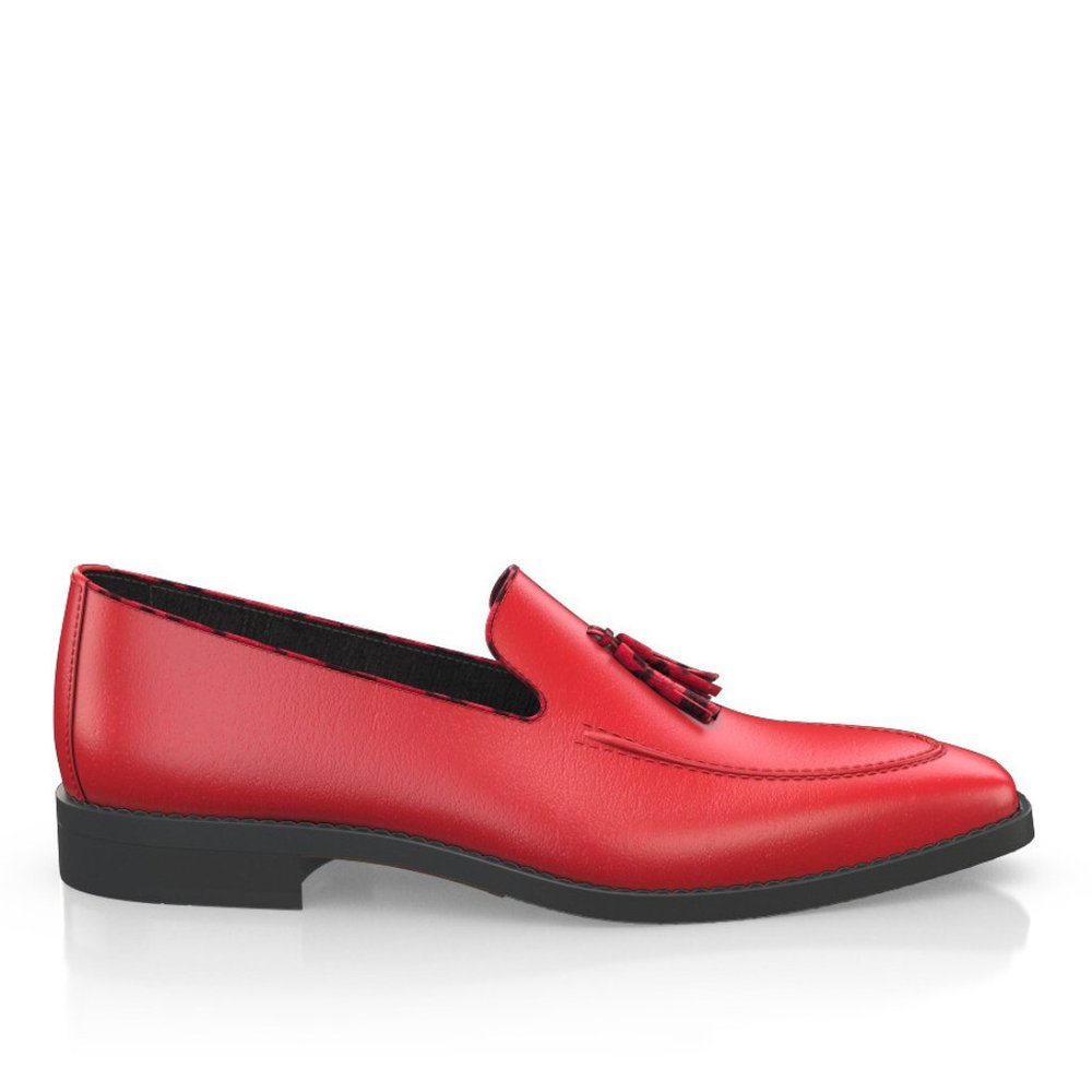 Bashwood Handmade Red Leather Loafers For Men